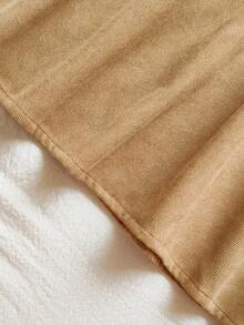 Vintaside Kids 少女碎花刺绣长袖修身连衣裙，甜美风格，适合外出休闲装、生日派对、节庆活动、春秋季 - 卡其色 - 查看 6