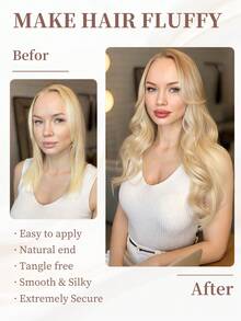 50 股微环接发真人发 613 金色微珠接发超顺滑超柔软丝滑直发微环真人发接发女士 - S613 - 查看 4