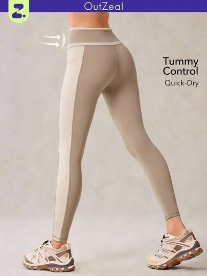 OutZeal 女士健身运动紧身裤 普拉提训练服 速干收腹撞色设计