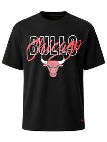 Chicago Bulls Men's T-Shirts Black - Black and Red - View 1