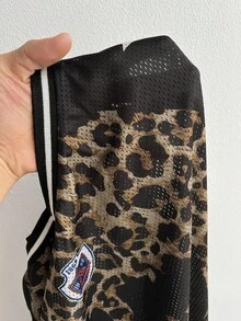 Coolane Women's & Men's Winter Fashionable Streetwear Breathable Mesh Leopard  Printed V-Neck Oversized  Brown And Black  Long Sleeve Jersey T-Shirt - Multicolor - View 7