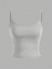 SHEIN EZwear 4 件套女士紧身短款休闲背心，颜色有黑色、酒红色、灰色和白色 - 彩色 - 查看 10