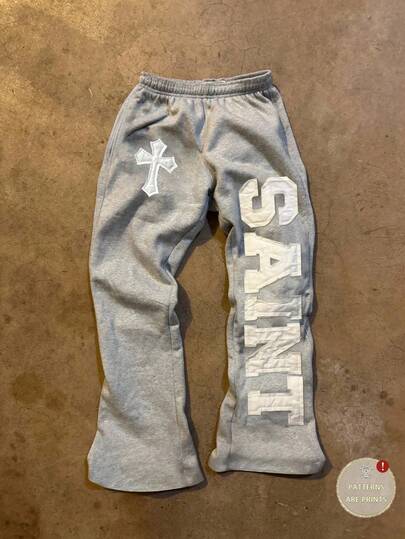 Noixe Women's Contrast Color Letter Print Fashion Pants