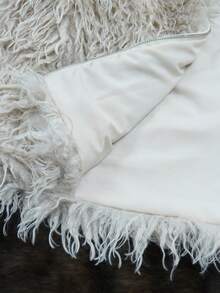 Manfinity Roghcode 男士仿毛皮连帽夹克，休闲百搭，适合约会、拍照、上学、通勤、冬季穿着。 - 杏色 - 查看 4