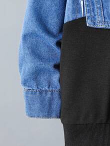 Áo hoodie dài tay in chữ và quần jogger cho bé trai, trang phục thường ngày, thu/đông - màu đen - Xem 4