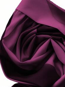 Franclia Chân váy in họa tiết toàn thân buộc phía trước cỡ lớn, mặc thường ngày màu tím - Màu đỏ tím - Xem 5