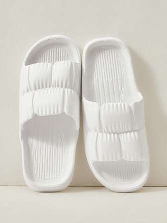 Cuccoo Woman Shoes Single Band Summer Solid White Fashionable Indoor EVA Slippers For Summer Vacation Shoes Summer Back To School Shoes College Student Shoes Christmas Fall New Year Holiday