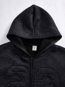 SHEIN Tween-Jungen Sweatshirt im Loose Fit mit bestickter Nummer, lässig und bequem für den Alltag