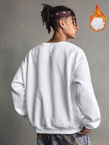 AXEPEAK Men's Casual Tops With Textured Fabric And Plush Sole, Suitable For Autumn And Winter - White - View 2