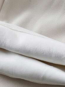 Franclia Quần ống đứng cạp chun rút màu trơn dành cho nữ, lót giữ nhiệt cho mùa thu/đông - Màu be - Xem 5