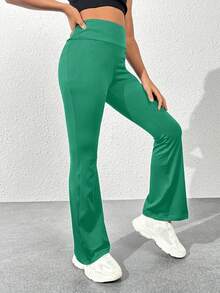 青少年女孩运动喇叭裤冬季圣诞节万圣节 - 綠色 - 查看 3