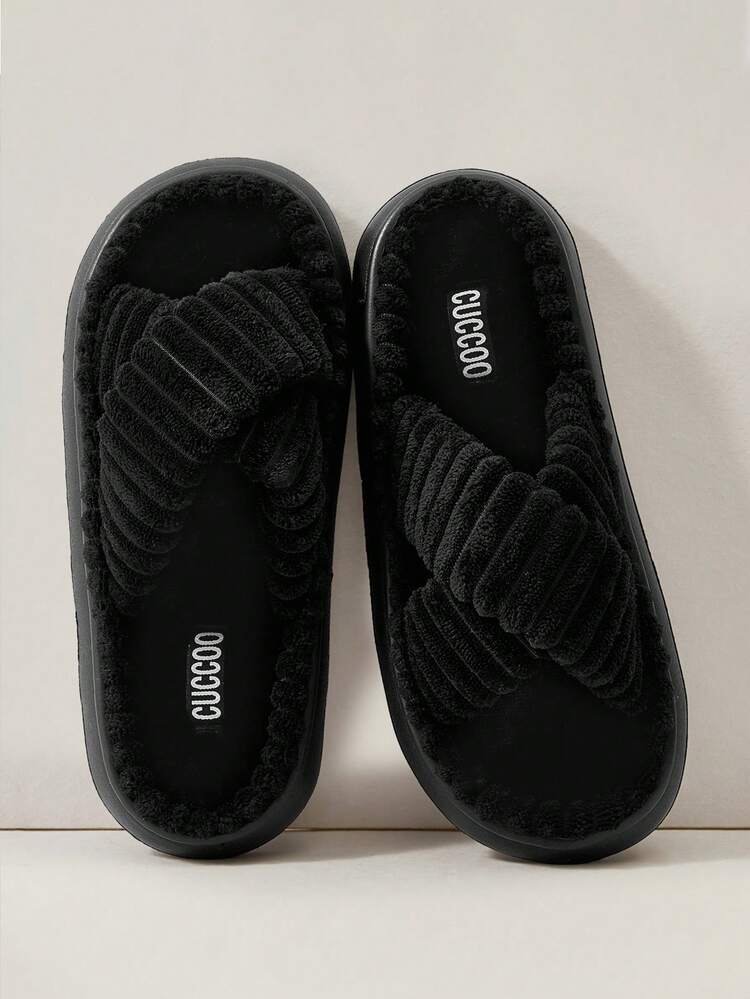 Women's Solid Color Plush Casual Home Slippers Casual School Supplies Back To School Spring Shoes Spring Break Easter For Christmas