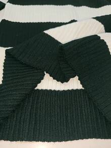 Modelyn Women's Striped Turtleneck Long Sleeve Fitted Sweater, Autumn/Winter - Green - View 7