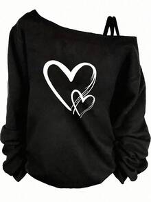 Girlism Tween-Mädchen Lässiges Langarm-T-Shirt mit schrägen Schultergurten, geeignet für Sommer, Lässig , Sport, College - Schwarz - Übersicht 6