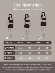 SHEIN PETITE 女士休闲纯色圆领紧身基本款长袖 T 恤，适合夏季、秋季/冬季 - 深灰色 - 查看 5