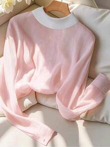 Regalyn Camisa elegante de verano para mujer talla grande de tejido