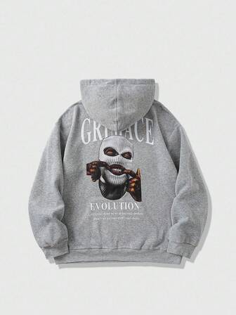 Street Life sweat-shirt à capuche décontracté pour hommes avec imprimé graphique de slogan, automne/hiver