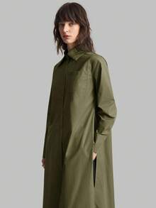 Ontre 2025秋季新款女士休闲宽松度假搭配衬衫，鼠尾草绿色长衬衫，女士衬衫，纽扣衬衫，通勤，夏季商务休闲海滩度假生日派对，教师，办公室穿着