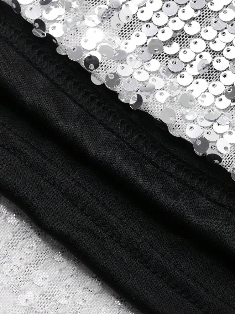 Women's Casual Fashion Street Loose Drop Shoulder Hooded Sequin Hem Midi Sweatshirt Dress, Spring/Autumn Sparkly Dress
