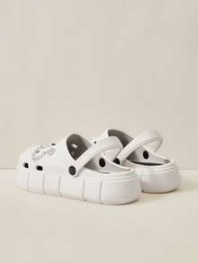 Cuccoo Women'S Fashionable Hollow Out Shoes With Detachable Rhinestone Decoration For Summer Vacation Shoes Summer Spring Shoes Spring Break Easter For Casual Beach Style