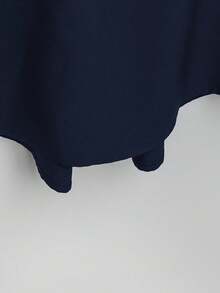 SHEIN Tall CURVE Đầm mùa hè cổ chữ V tay ngắn phong cách Pháp cỡ lớn dành cho nữ - Màu xanh hải quân - Xem 3