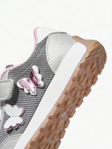 JNSQ 1 Pair Of Butterfly Fun Cute Splicing Basic Casual Fashion Lightweight Suitable For Spring, Summer, Autumn And Winter Girl's Sports Shoes Kids Shoes School Running Shoes