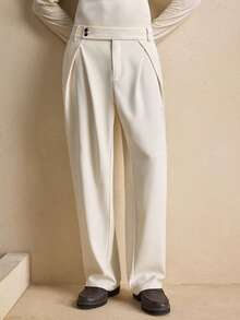AKNOTIC Men's Casual Solid Color Wide Leg Pants