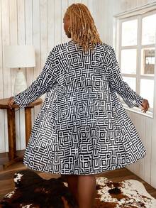 Slaydiva Große Größen Damen 3er Set Losericos Kimono-Stil Strandmode mit zufälligem Muster und Schlitz Design