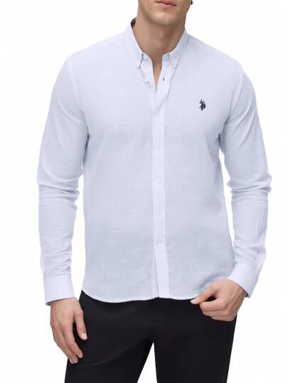 Men's Long Sleeves Shirt White