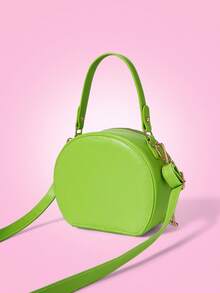 THE POWERPUFF GIRLS X SHEIN Printed Round Bag For Girls - Green - View 4
