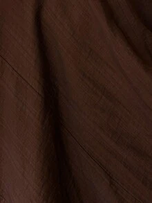 Aveloria Modichic 休闲宽松纹理褶皱法式长袖衬衫 - 棕色 - 查看 3