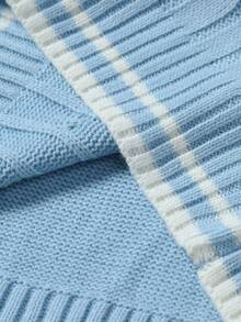 Manfinity EZcore Men Casual Cable Knit Cricket Sweater Vest , Fall/Winter - Baby Blue - View 7