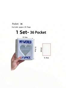 SHEIN Álbum de fotos vintage con forma de corazón mini, libro de almacenamiento de tarjetas postales, regalo de fan de ídolo de K-pop