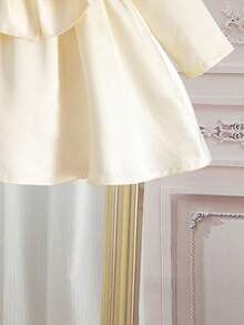 Đầm dự tiệc thanh lịch màu trắng bằng satin và lưới phối nơ trang trí cho bé gái, đầm công chúa cho bé gái, đầm màu sâm panh cho bé gái, đầm sang trọng cho bé gái, đầm Giáng sinh cho bé gái, đầm mùa đông cho bé gái - Hồng - Xem 3