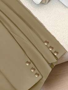 Franclia 女士米色休闲西装外套，法式春秋新款，纯色轻便西装外套