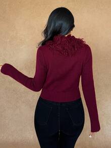 Islaluna Damen sexy, minimalistischer Mode Fransenkardigan