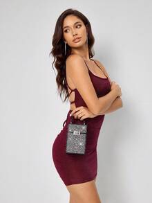 SHEIN SXY Handtasche mit Strass-Applikationen, geeignet für formelle Anlässe und Partykleider