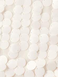 SHEIN MOD Vestido mini de mujer de unicolor con lentejuelas brillantes, vestido de invierno, vestido de Navidad, vestido de lentejuelas, vestido de fiesta, vestido de Año Nuevo, vestido de graduación, vestidos elegantes para mujer, vestido de noche de lujo para mujer, vestido blanco de Año Nuevo - Albaricoque - Ver 4