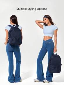 GLOWMODE Multi-Compartment Backpack Commuting Travel Exercise 21L - Navy Blue - View 3