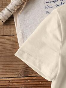 SHEIN | PAW Patrol 男童夏季休闲卡通狗和字母图案短袖T恤 - 白色 - 查看 3