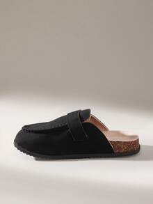 Solecia Sapatos Femininos de Bico Redondo com Costura Marcada e Fivelas, Planos e Confortáveis, Adequados para Uso Diário, Festas, Transporte, Elegantes e Versáteis - Preto - Visão 4