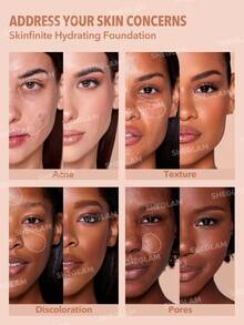 SHEGLAM Skinfinite Hydrating Foundation-Shell Flawless Dewy Foundation Hydrating Coverage Invisible Pore Concealer Pore-Less Non-Greasy Lightweight Natural Soft Liquid Foundation Brand Beauty Makeup Face Paint Cosmetic For Women Girls Perfect For Fall Winter Ideal For Y2K Fancy Fashion Suitable For Birthday Christmas Present Party Ready Best Color