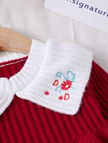 SHEIN New Fashionable Versatile Vintage Embroidered Lapel Knit Dress For Toddler Girls Red Baby Girl Dress Collared Baby Girl Dress Baby Girl Christmas Outfit Baby Winter Dress Baby Girl Dress Baby Clothes Fall Sweater Knit Baby Girl Clothes Baby Girl Winter Sweaters Baby Knitted Sweater Collared Baby Girl Dress Baby Girl Long Sleeve Dress Warm Baby Girl Dress Baby Winter Dress Toddler Girl Long Sleeve Dress Toddler Winter Dresses Baby Girl Clothes Spring Fall Baby Sweater Dress Baby Winter Dress Baby Girl Dress Baby Girl Long Sleeve Dress Baby Set Autumn Winter Season Toddler Winter Dresses