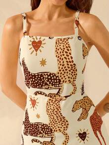 CAJUNI Váy ngắn họa tiết động vật Boho Tropical Colorblock dành cho nữ mùa hè thường ngày - Nhiều màu - Xem 3