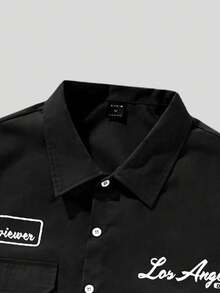 PAVTROS 大码男士休闲宽松工装口袋衬衫，纽扣前开襟短袖衬衫，多口袋设计衬衫，都市休闲风格，百搭实用，适合送礼，男友礼物