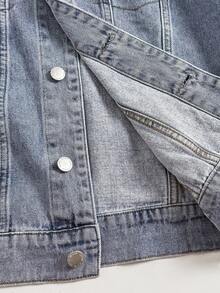 Teen Boy Fashion Casual Y2k Vintage Cool Street Returns To School College Sense Of Design Two Pieces Set Of A Simple And Nostalgic Blue Denim Lapel Long-Sleeved Jacket And Comfortable Loose Jeans For Kids Clothes Teen Boy Soft Dailywear And Kids Winter And Fall Rave Outfits Festival And Outfits Streetwear School Clothes