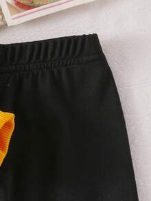 Elladie kids 2pcs Baby Girls Casual Bow Print Long Sleeve Sweatshirt And Leggings Set, Cute And Fashionable For Autumn Baby Set Autumn Winter Season Baby Girl Full Sleeve With Pant Baby Casual Sets Bee Baby Girl Outfit Baby Girl Winter Clothes Set - Yellow - View 4