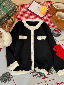 DAZY Christmas Tween Girl Fall Clothes Tween Girls Cardigan - Black - View 5