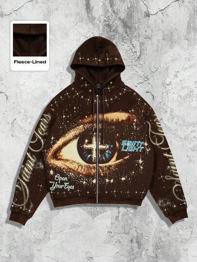 Street Life Sudadera con capucha de estilo casual de hombre con forro térmico, otoño/invierno