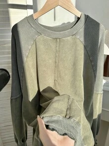 Comfortcana 大码纯色简约圆领长袖运动衫